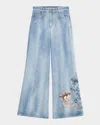 Dorothee Schumacher Denim Love Faded Floral-embroidered Denim Jeans