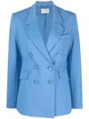 Dorothee Schumacher Double-breasted Notched Blazer In Blue