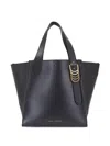 Dorothee Schumacher Tote Bag In Soft Calf Leather With D-ring Hardware In Black