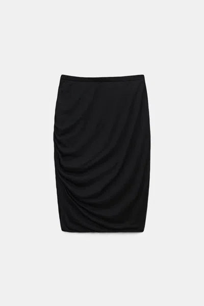 Dorothee Schumacher Double Layer Draped Skirt In Black
