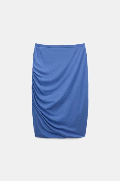 Dorothee Schumacher Double Layer Draped Skirt In Blue
