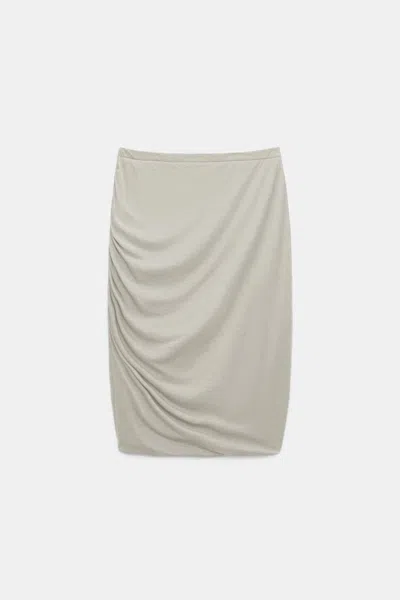 Dorothee Schumacher Double Layer Draped Skirt In Green