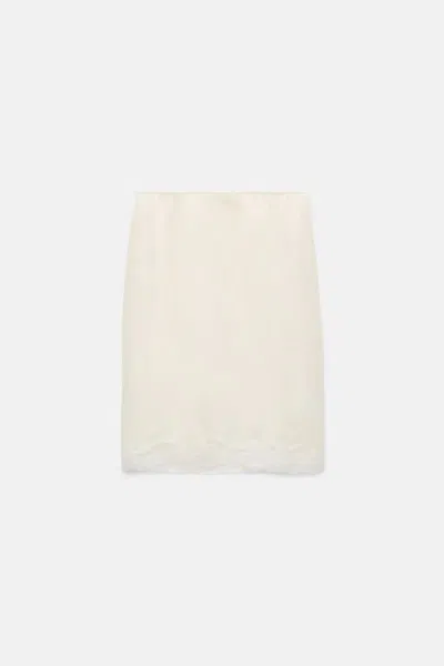 Dorothee Schumacher Double Layer Silk Habotai Lingerie-style Skirt In White