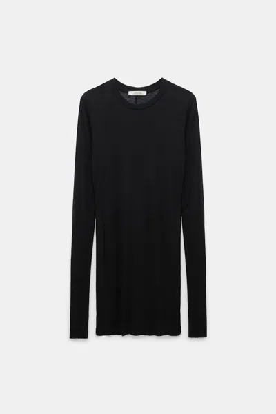 Dorothee Schumacher Double Layer T-shirt With Extra Long Sleeves In Black