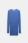 Dorothee Schumacher Double Layer T-shirt With Extra Long Sleeves In Blue