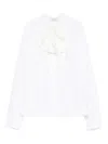 Dorothee Schumacher Draped-bow Ruffled Blouse In White