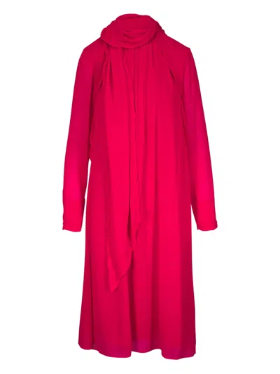 Dorothee Schumacher Draped Midi Dress In Red