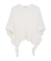 Dorothee Schumacher Knit Top With Draped Flounce Sleeves In White