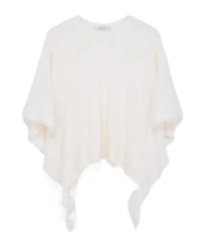 DOROTHEE SCHUMACHER DRAPED RUFFLE-SLEEVE KNIT TOP
