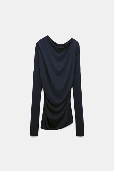 Dorothee Schumacher Draped Top In Blue
