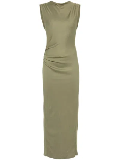 Dorothee Schumacher Drapiertes Schlauch-maxikleid In Grün