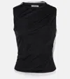 Dorothee Schumacher Draped Tulle Top In Pure Black