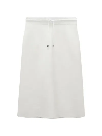 Dorothee Schumacher Drawstring Knitted Skirt In White