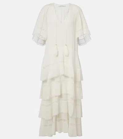 Dorothee Schumacher Dreamful Cotton And Silk Midi Dress In White
