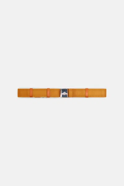 Dorothee Schumacher Elastic Belt With Leather Detailing In Orange