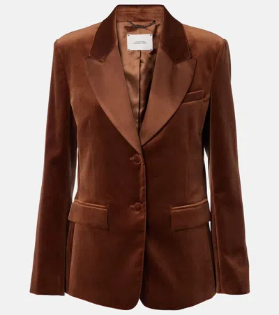 Dorothee Schumacher Elegance Softness Velvet Blazer In Brown
