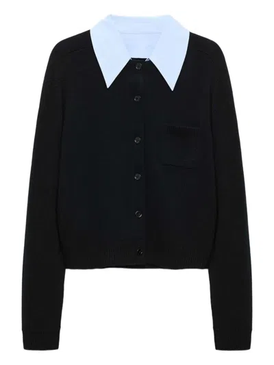Dorothee Schumacher Elegant Statements Wool And Cashmere Cardigan In Black