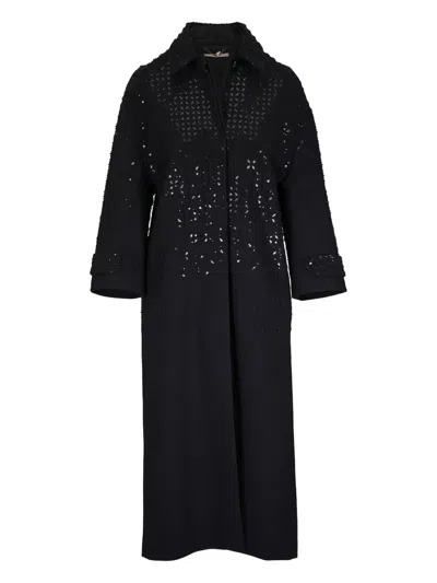 Dorothee Schumacher Sequin Embellished Coat In Punto Milano In Black
