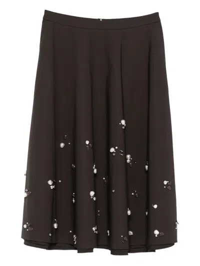 Dorothee Schumacher Embellished Midi Skirt In Black