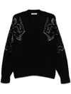 Dorothee Schumacher Embellished Merino-cashmere Cardigan In Black