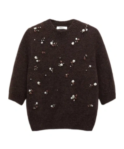 Dorothee Schumacher Loving Touch Pullover Sweater In Black Chocolate In Brown