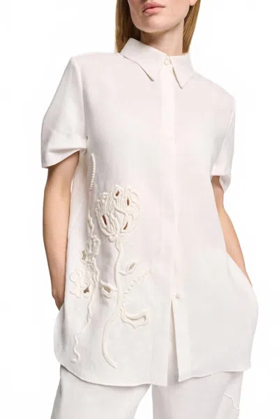 Dorothee Schumacher Embroidered Beauty Blouse In Camellia White In Multi