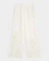 Dorothee Schumacher Embroidered Beauty Linen Pants In Camellia White