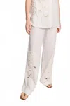 Dorothee Schumacher Embroidered Beauty Pants In Camellia White In Multi