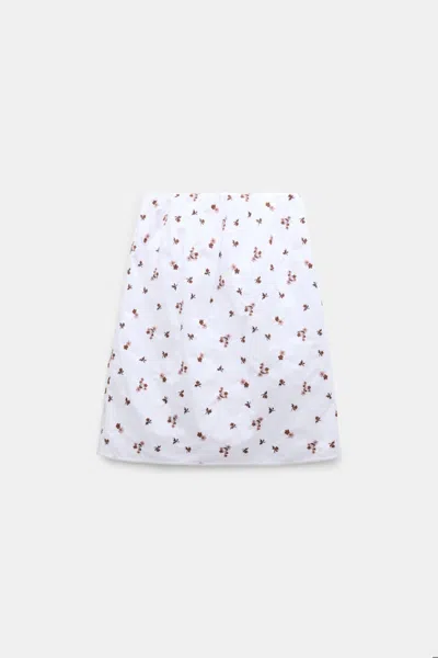 Dorothee Schumacher Embroidered Cotton Knee-length Skirt In White