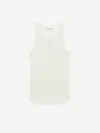 Dorothee Schumacher Linen Blend Ribbed Tank Top With D-rose Embroidery