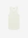 Dorothee Schumacher Linen Blend Ribbed Tank Top With D-rose Embroidery In Light Yellow