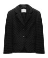 Dorothee Schumacher Embroidered Mini Blazer In Punto Milano In Black