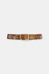 Dorothee Schumacher Embroidered Suede Belt In Brown