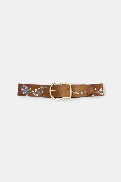 Dorothee Schumacher Embroidered Suede Belt In Brown