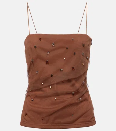 Dorothee Schumacher Emotional Essence Embellished Corset In  Brown