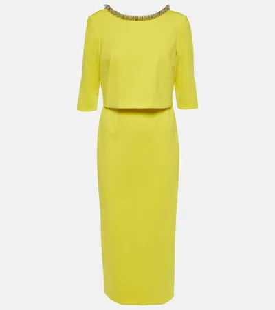Dorothee Schumacher Emotional Essence Embellished Midi Dress In Happy Yellow