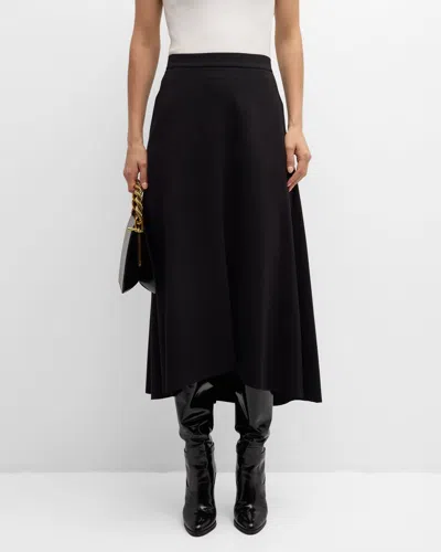 Dorothee Schumacher Emotional Essence Jersey Midi Skirt In 999 - Pure Black
