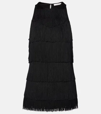 Dorothee Schumacher Emotional Essence Ii Fringed Jersey Top In Black