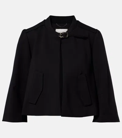 Dorothee Schumacher Emotional Essence Jersey Cropped Jacket In Black