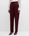 Dorothee Schumacher Cigarette Pants In Punto Milano In Dark Burgundy