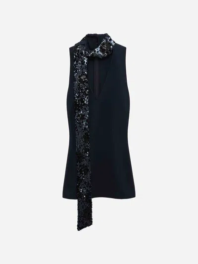 Dorothee Schumacher Emotional Essence Sequin Top In Midnight Blue