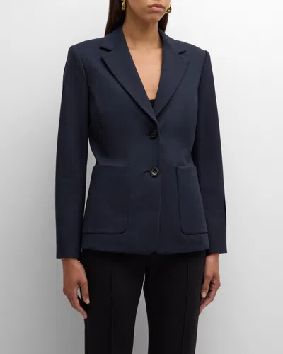 Dorothee Schumacher Emotional Essence Single-breasted Jersey Jacket In Navy