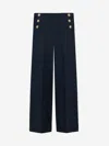 Dorothee Schumacher Wide Leg Punto Milano Sailor Pants In Midnight Blue