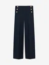 Dorothee Schumacher Wide Leg Punto Milano Sailor Pants In Midnight Blue