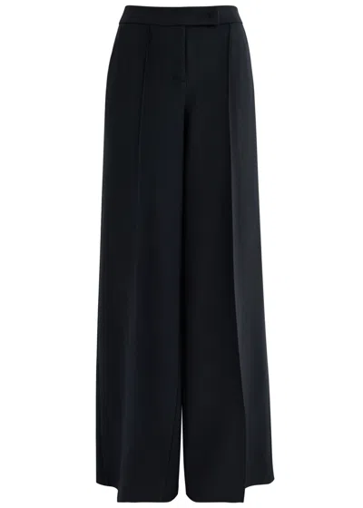 Dorothee Schumacher Emotional Essence Wide-leg Jersey Trousers In Navy