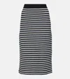 Dorothee Schumacher Endless Shimmer Striped Jersey Midi Skirt In Multicoloured