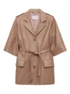 Dorothee Schumacher Epauletted Belted Jacket In Neutral