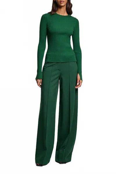 Dorothee Schumacher Essential Ease Pullover Top In Gras Green