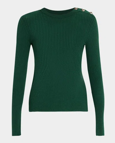 Dorothee Schumacher Essential Ease Ribbed Wool-silk Pullover In Grass Green