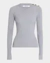 Dorothee Schumacher Essential Ease Ribbed Wool-silk Pullover In Grey Melange